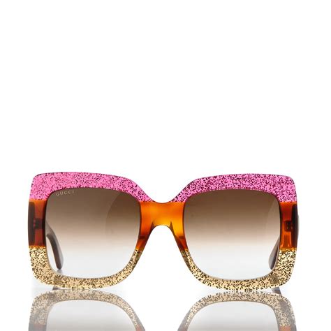 gucci pink sparkly sunglasses|gucci pink sunglasses square.